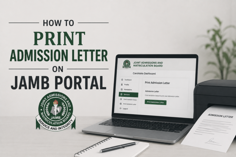 how to print admission letter on JAMB portal