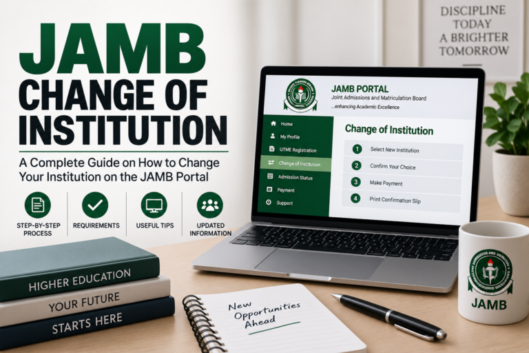 JAMB Change of Institution 2026 — How to Change Course and Institution on JAMB Portal
