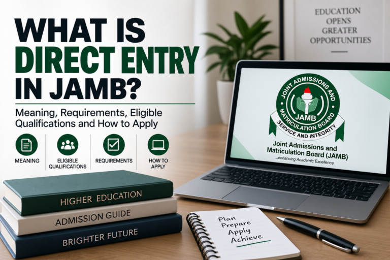 JAMB Direct Entry 2026 — What It Is, Who Qualifies and How to Apply Step by Step